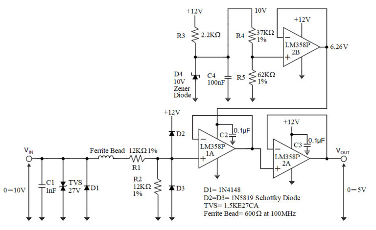 0-10V to 0-5V signal converter - analogue input modules - Electronics World