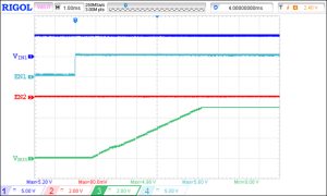 Figure 5. Turn ON operation waveform of the SLG59H1405V Power MUX – safely and easily controlling the switching between different power sources