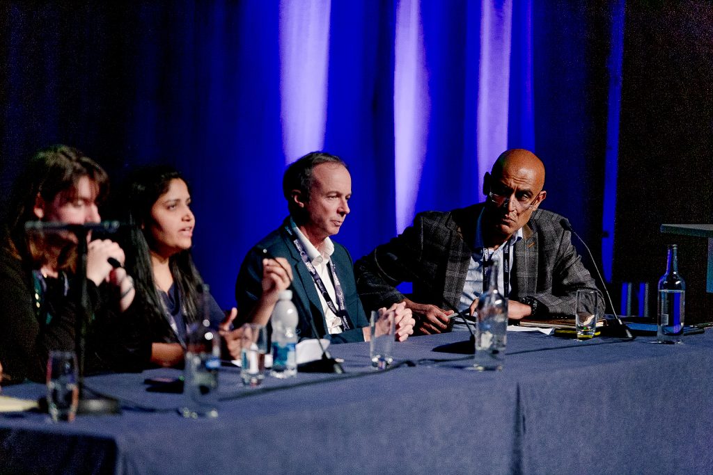 Professor Anu Ojha OBE right Sustainability Panel UK Space Conf 2023 UK Space Conference 2025 to land in Manchester: Space for Growth, Solutions, and Opportunity