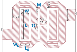 Figure 1 Top view of the final resonator design Electronics World - Electronic Engineering and Design